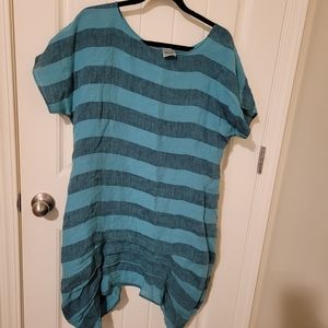 La Bottega Brunilla striped linen dress size med